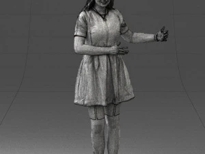woman in blue dress 0256 3D Model