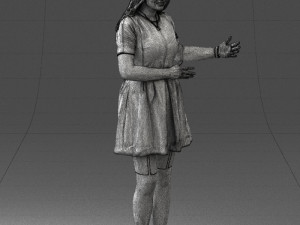 woman in blue dress 0256 3D Model