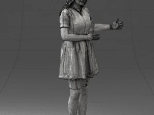 woman in blue dress 0256 3D Model