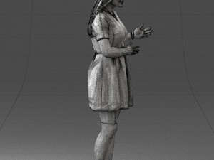 woman in blue dress 0256 3D Model