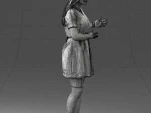 woman in blue dress 0256 3D Model