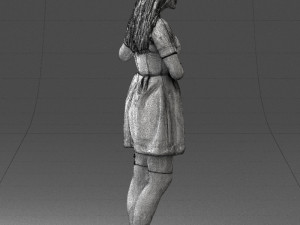 woman in blue dress 0256 3D Model