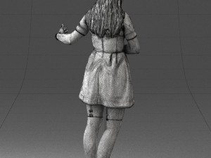 woman in blue dress 0256 3D Model