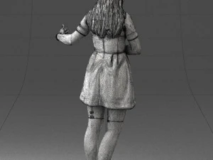 woman in blue dress 0256 3D Model