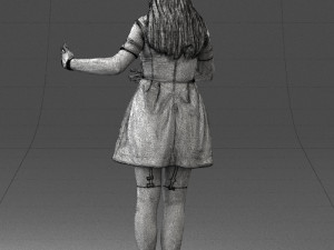 woman in blue dress 0256 3D Model