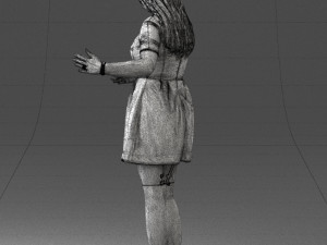 woman in blue dress 0256 3D Model