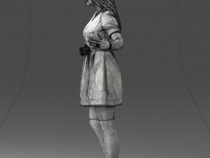 woman in blue dress 0256 3D Model