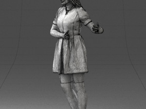 woman in blue dress 0256 3D Model