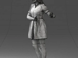 woman in blue dress 0256 3D Model