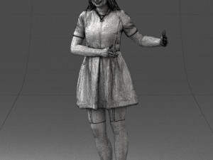 woman in blue dress 0256 3D Model