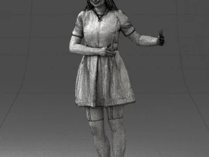 woman in blue dress 0256 3D Model