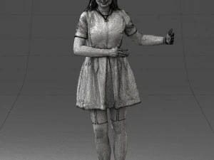 woman in blue dress 0256 3D Model