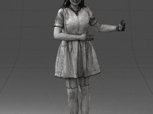 woman in blue dress 0256 3D Model