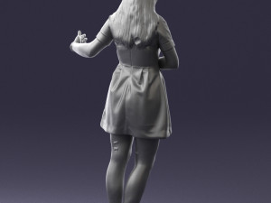 woman in blue dress 0256 3d print ready 3D Druckmodell