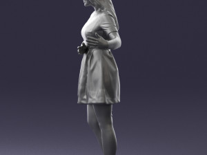 woman in blue dress 0256 3d print ready 3D Druckmodell