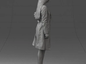 woman in bathrobe 0259 3D Model