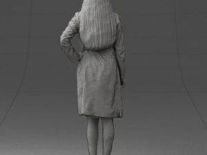 woman in bathrobe 0259 3D Model