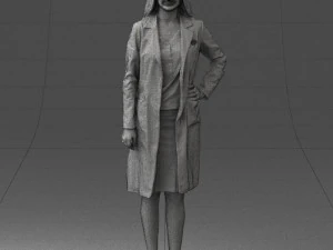 woman in bathrobe 0259 3D Model