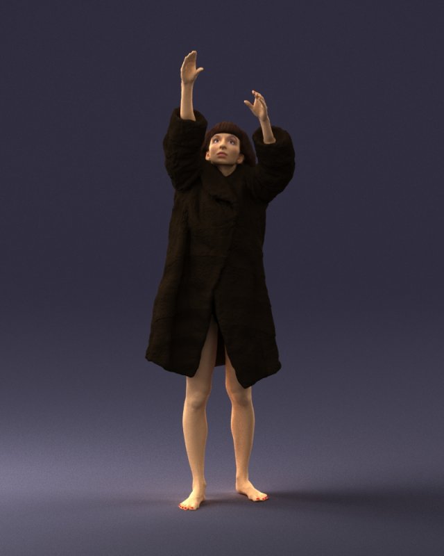 woman in coat 0261 3D-Druckmodell .c4d .max .obj .3ds .fbx .stl .blend 