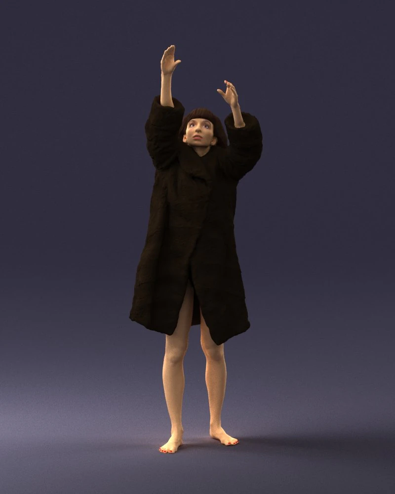 woman in coat 0261 3D Print Model .c4d .max .obj .3ds .fbx .stl .blend 