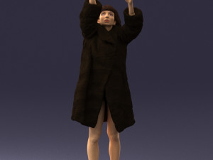 woman in coat 0261 3D-Druckmodell