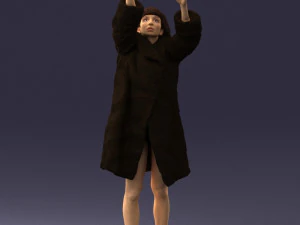 woman in coat 0261 3D Print Model