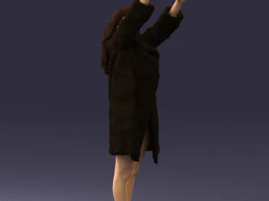 woman in coat 0261 3D Print Model