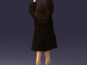 woman in coat 0261 3D-Druckmodell