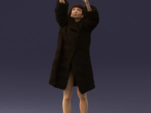 woman in coat 0261 3D Print Model