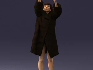 woman in coat 0261 3D Print Model