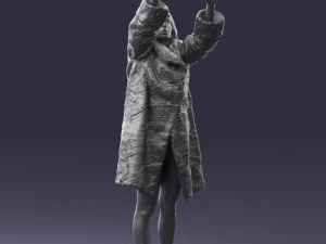 woman in coat 0261 3D Print Model