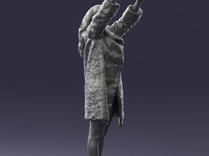 woman in coat 0261 3D-Druckmodell