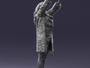 woman in coat 0261 3D Print Model