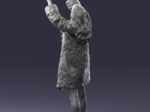 woman in coat 0261 3D Print Model