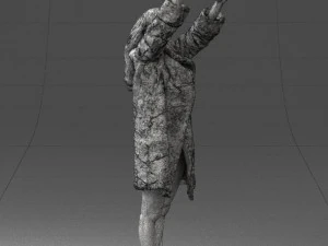woman in coat 0261 3D Print Model