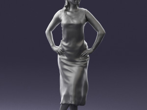 woman in pose 0262 3d print ready Model do druku 3D