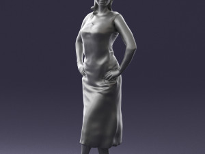 woman in pose 0262 3d print ready Model do druku 3D