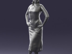 woman in pose 0262 3d print ready Model do druku 3D