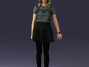 woman in black dress 0267 3D Model