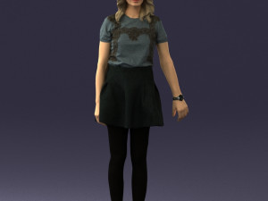 woman in black dress 0267 3D 모델