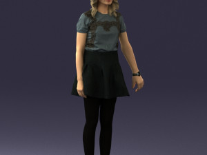 woman in black dress 0267 3D 모델