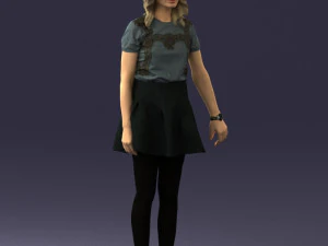 woman in black dress 0267 3D Model