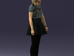 woman in black dress 0267 3D 모델