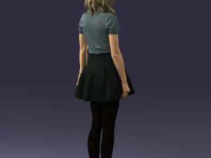 woman in black dress 0267 3D Model