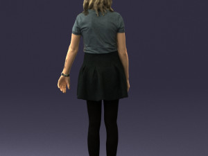 woman in black dress 0267 3D 모델