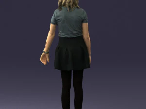 woman in black dress 0267 3D Model