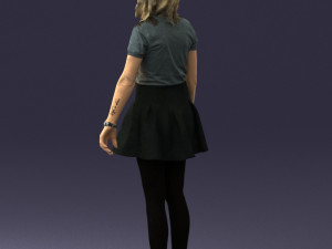 woman in black dress 0267 3D 모델