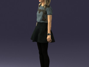 woman in black dress 0267 3D 모델