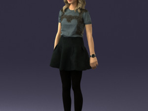 woman in black dress 0267 3D 모델