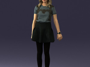 woman in black dress 0267 3D 모델